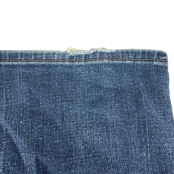 Levi's 505 Straight Leg Womens Blue Jeans Size 10 Distressed Denim