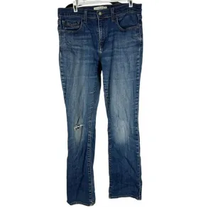 Levi's 505 Straight Leg Womens Blue Jeans Size 10 Distressed Denim