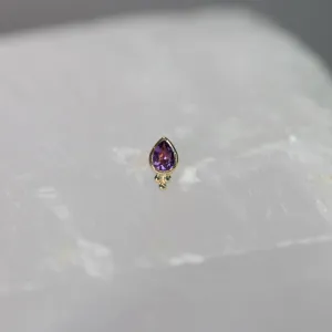 Lex with Amethyst Threadless End
