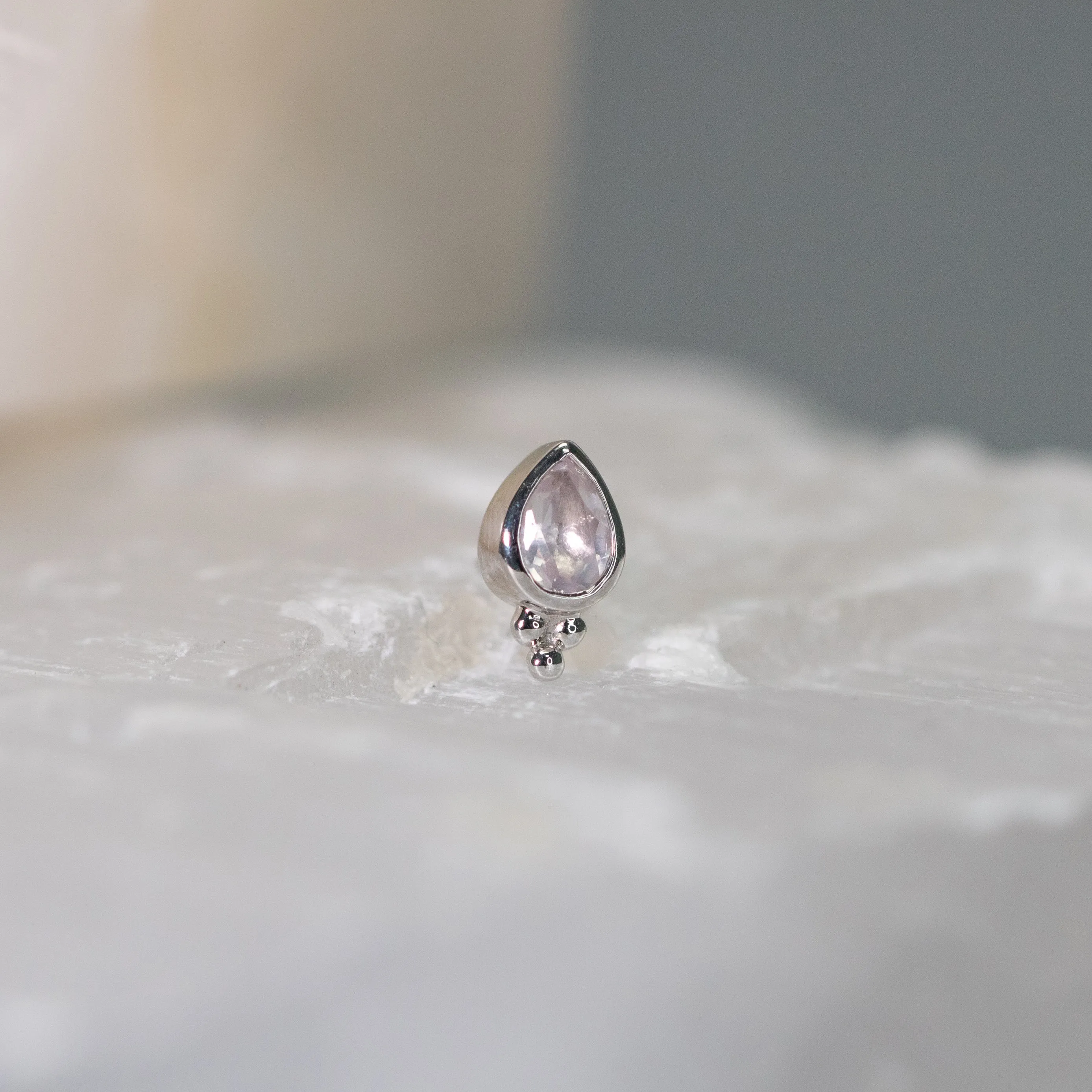 Lex with Faceted Rose Quartz Threadless End