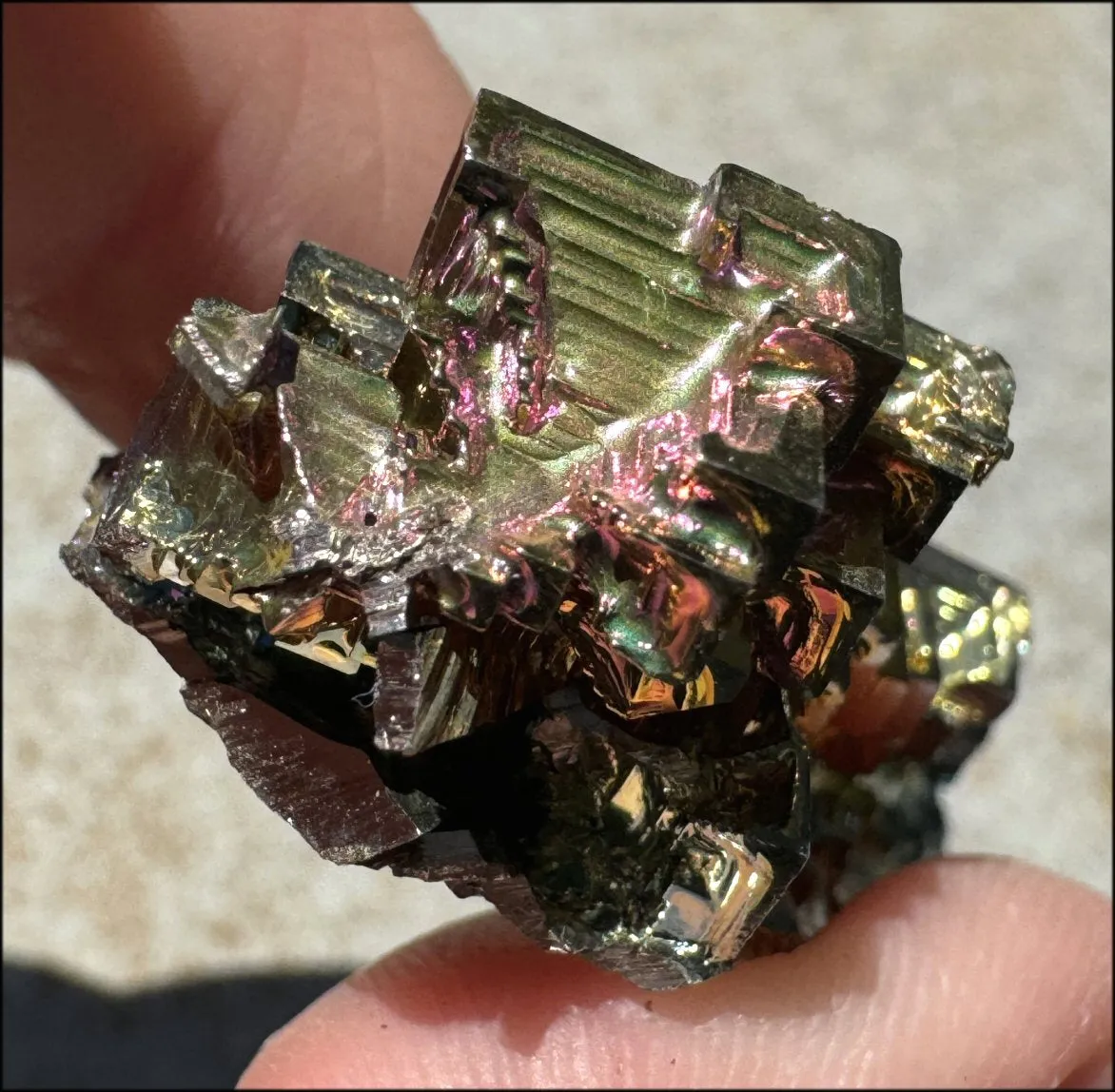 Lg. BISMUTH Crystal Specimen with Fabulous Geometric Patterns - Promote calm