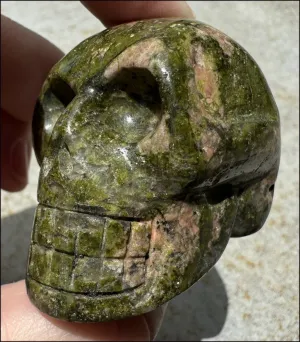 Lg. UNAKITE Crystal Skull - Connect with Mother Earth - with Synergy 9  years