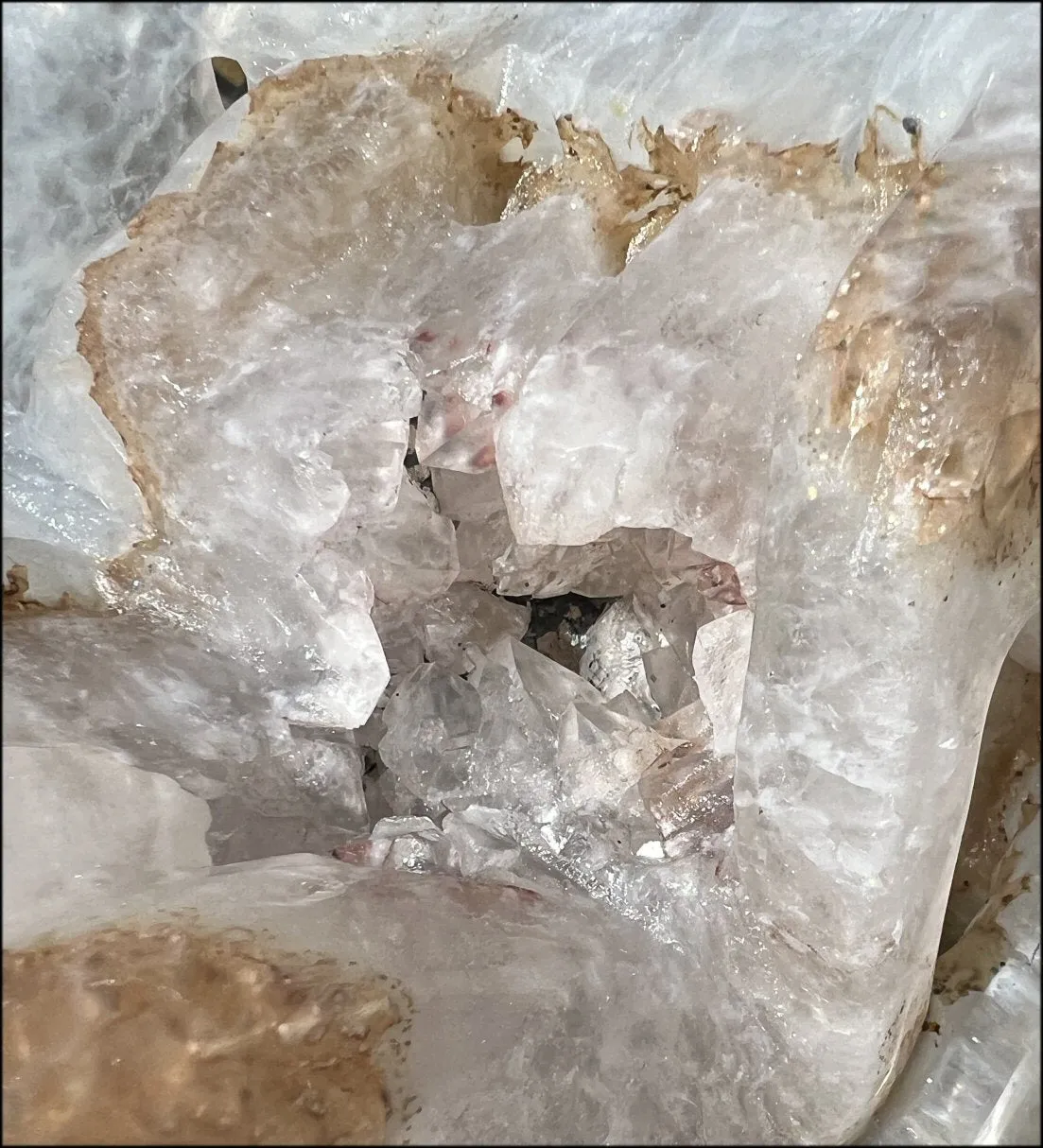 LifeSize Blue-Grey Agate GEODE Crystal Skull with Hematite Chlorite inclusions, Sparkly Crystalline Formations