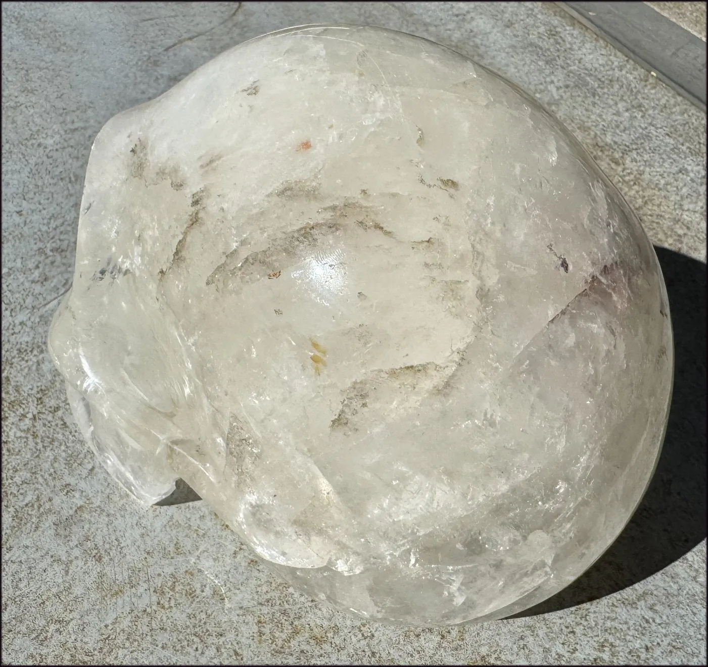 LifeSize Himalayan Quartz Crystal Skull with Multi-Colored Hematite, Fantastic Shimmery Rainbows! - Just over 8lbs