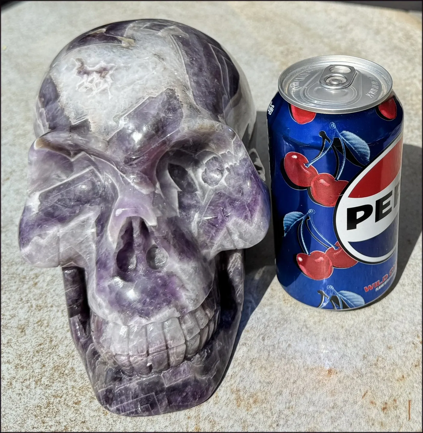 LifeSize Super 7 / Melody Stone CRYSTAL SKULL - Excellent for healing work! - 9lbs 
