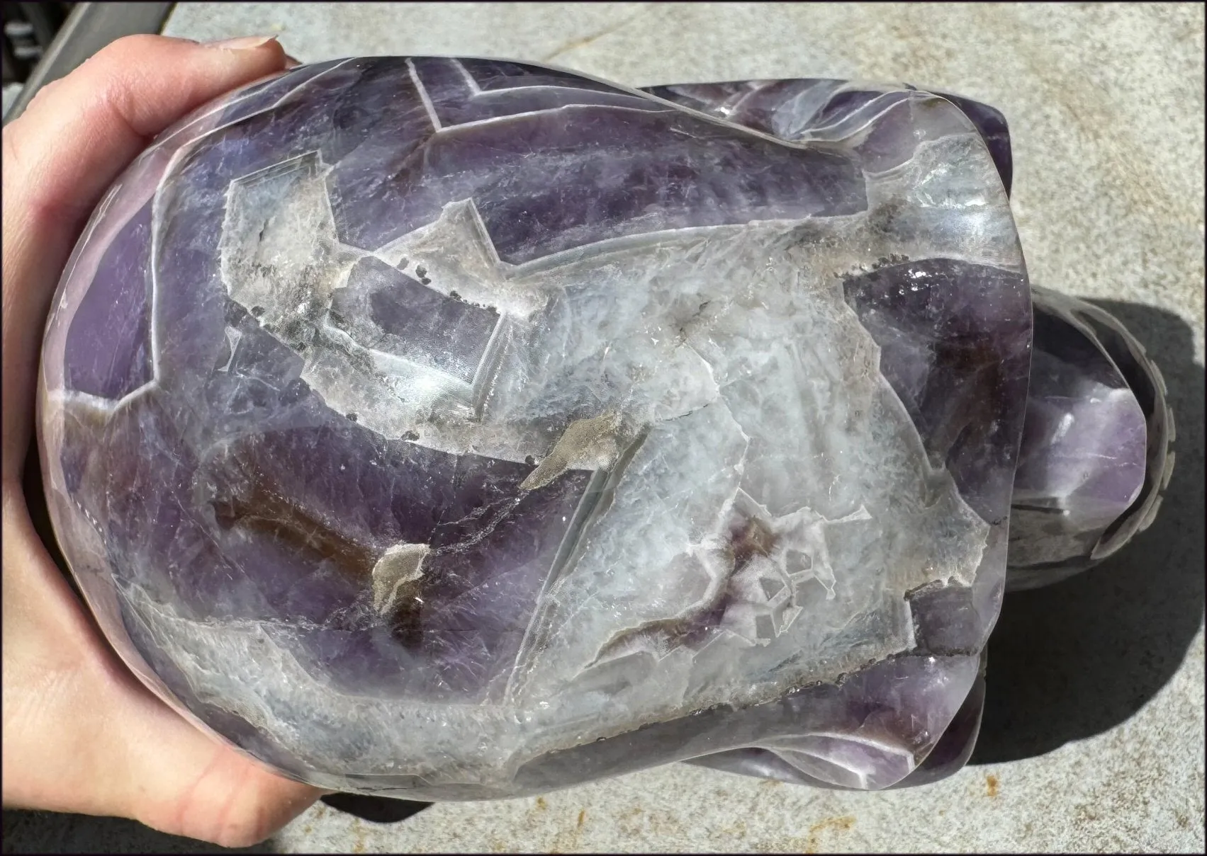 LifeSize Super 7 / Melody Stone CRYSTAL SKULL - Excellent for healing work! - 9lbs 