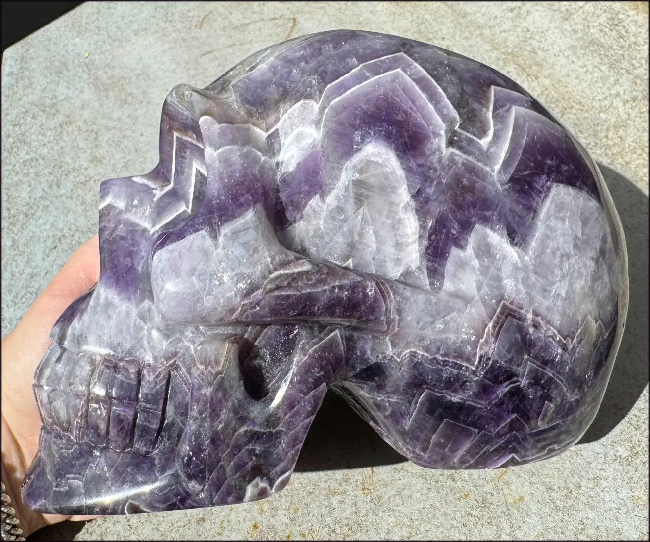 LifeSize Super 7 / Melody Stone CRYSTAL SKULL - Excellent for healing work! - 9lbs 