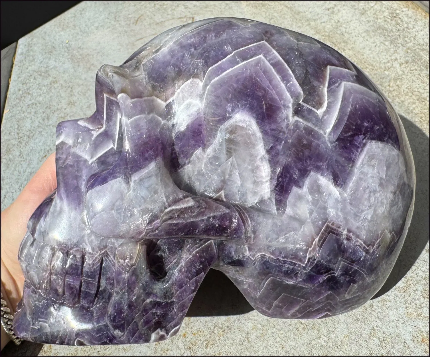 LifeSize Super 7 / Melody Stone CRYSTAL SKULL - Excellent for healing work! - 9lbs 