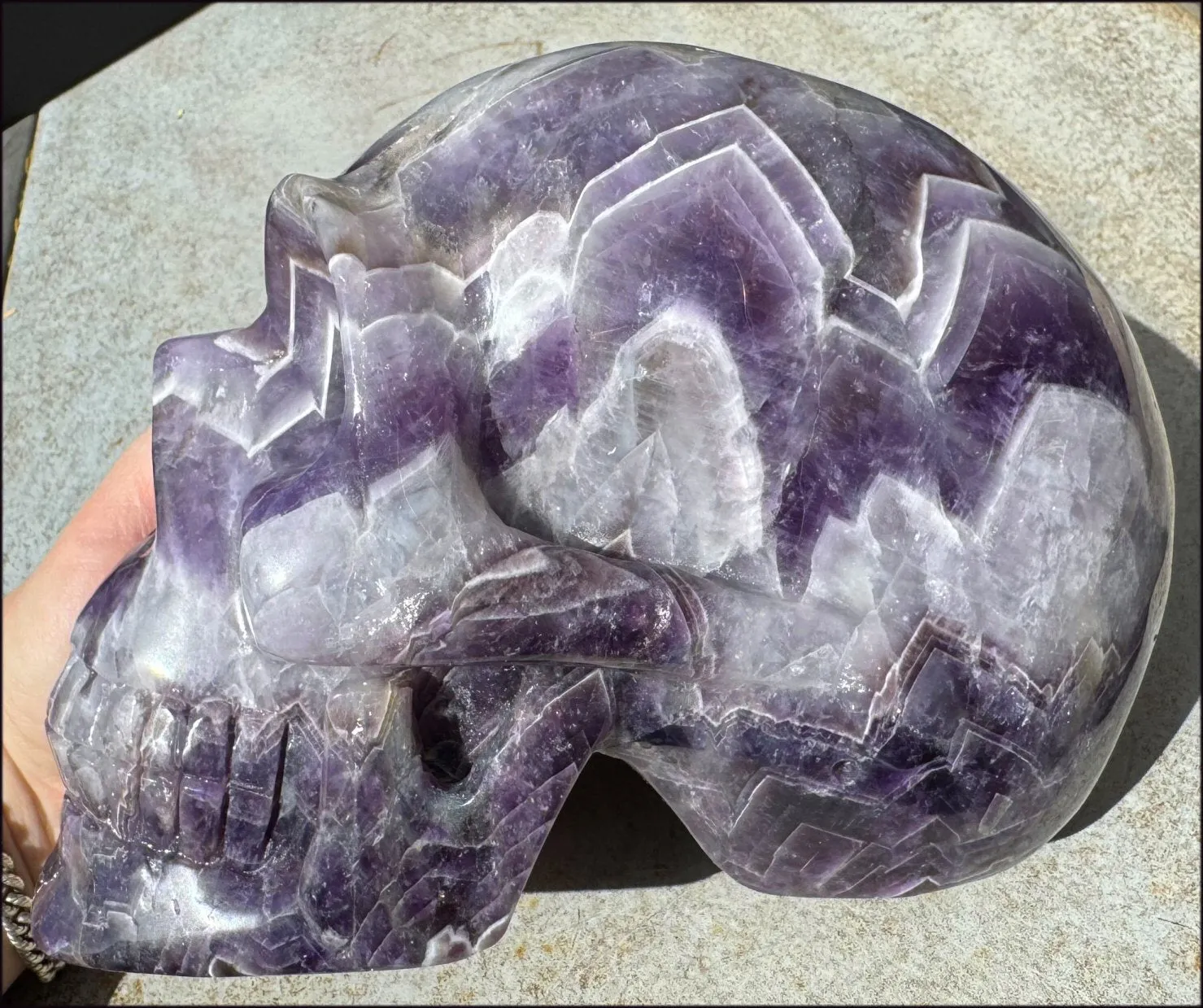 LifeSize Super 7 / Melody Stone CRYSTAL SKULL - Excellent for healing work! - 9lbs 