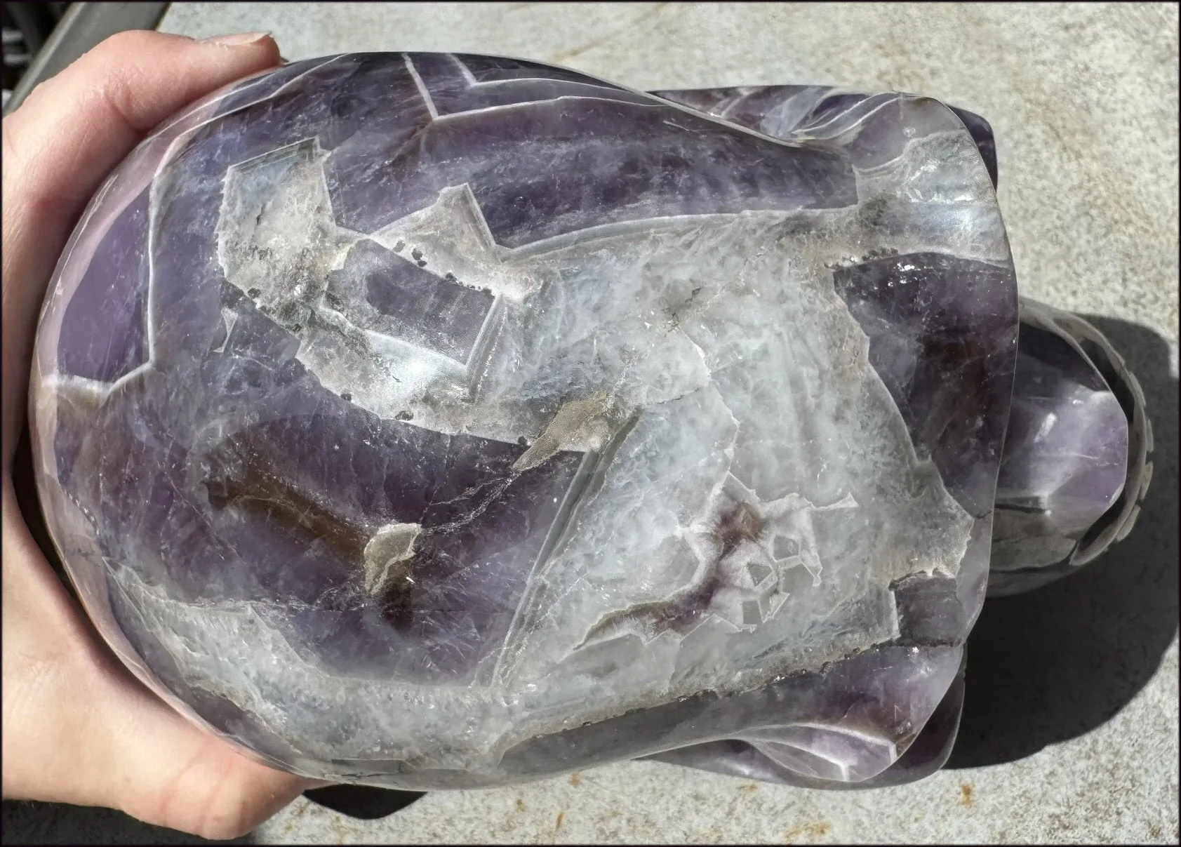 LifeSize Super 7 / Melody Stone CRYSTAL SKULL - Excellent for healing work! - 9lbs 