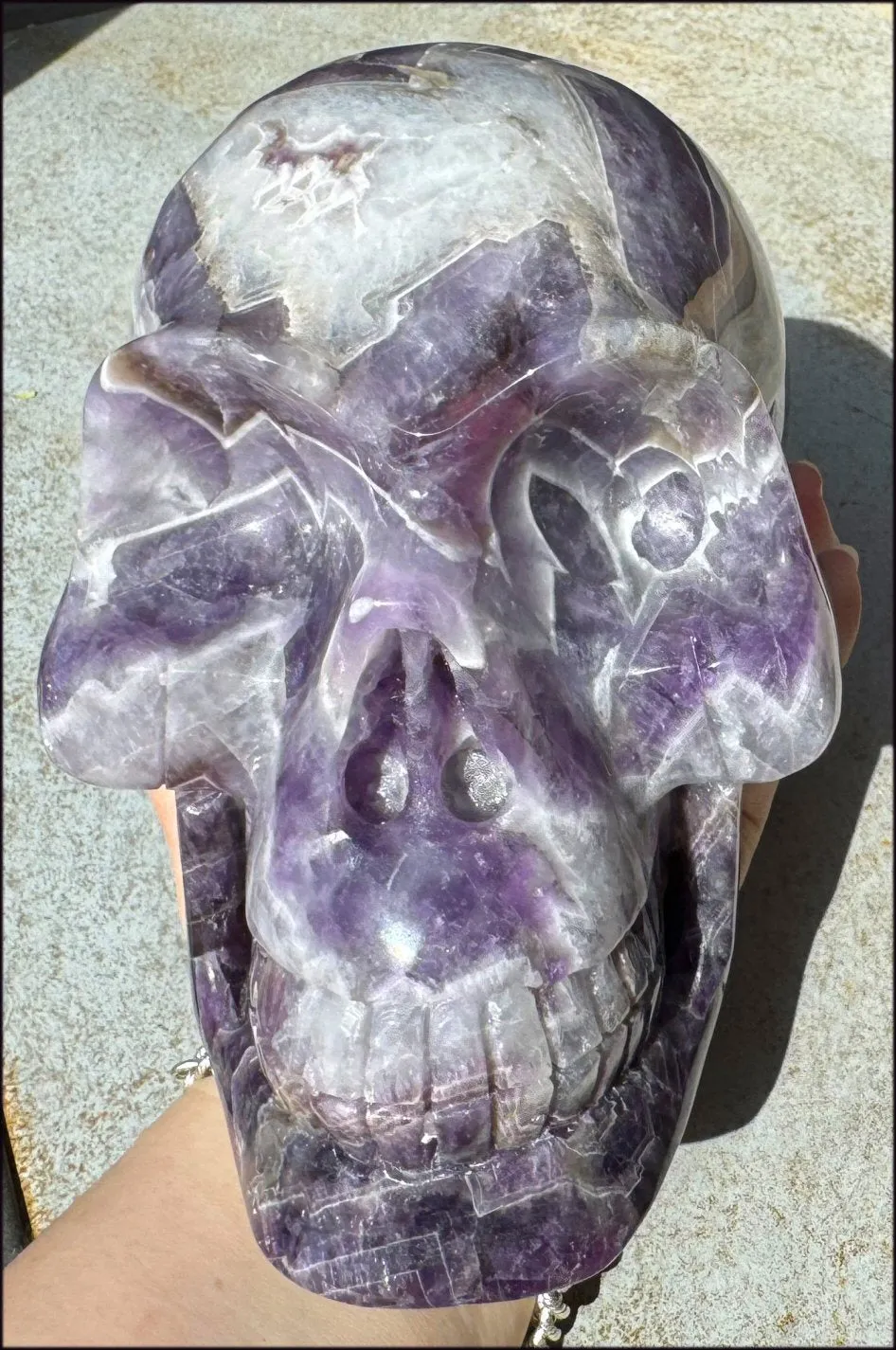 LifeSize Super 7 / Melody Stone CRYSTAL SKULL - Excellent for healing work! - 9lbs 