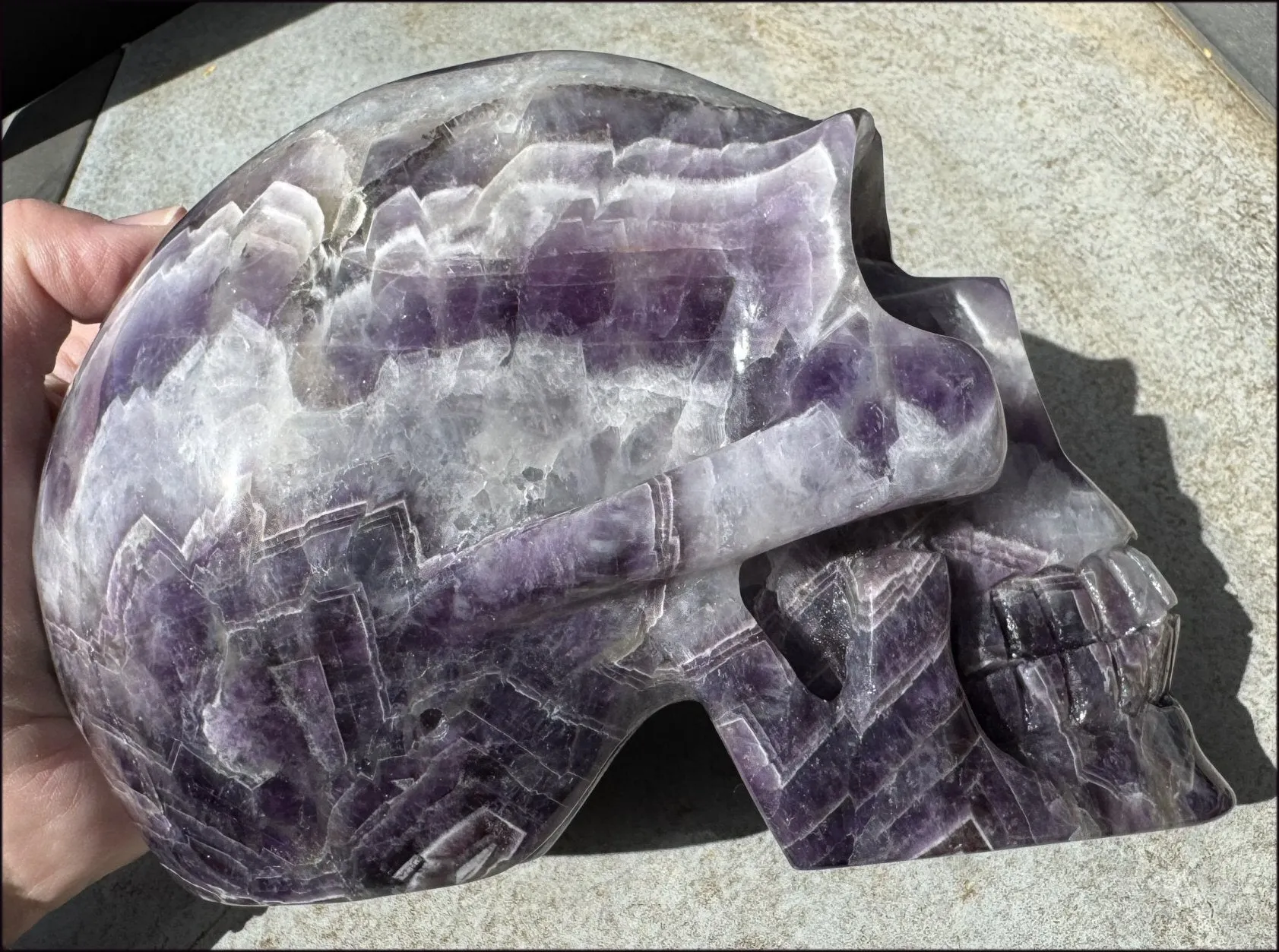 LifeSize Super 7 / Melody Stone CRYSTAL SKULL - Excellent for healing work! - 9lbs 
