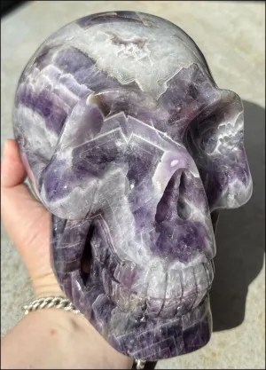 LifeSize Super 7 / Melody Stone CRYSTAL SKULL - Excellent for healing work! - 9lbs 