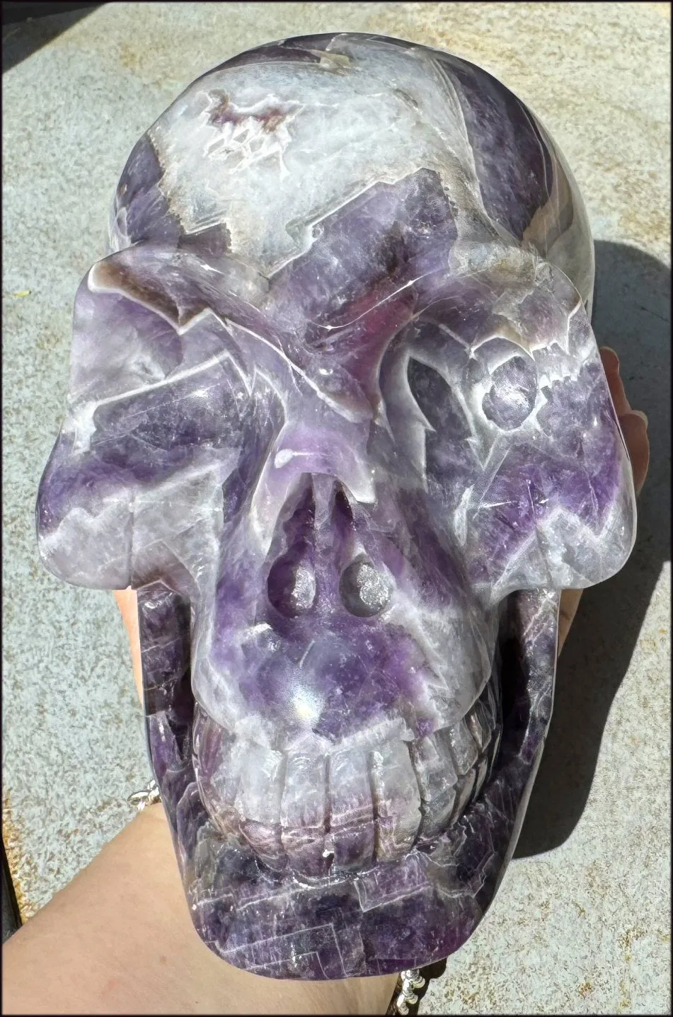 LifeSize Super 7 / Melody Stone CRYSTAL SKULL - Excellent for healing work! - 9lbs 