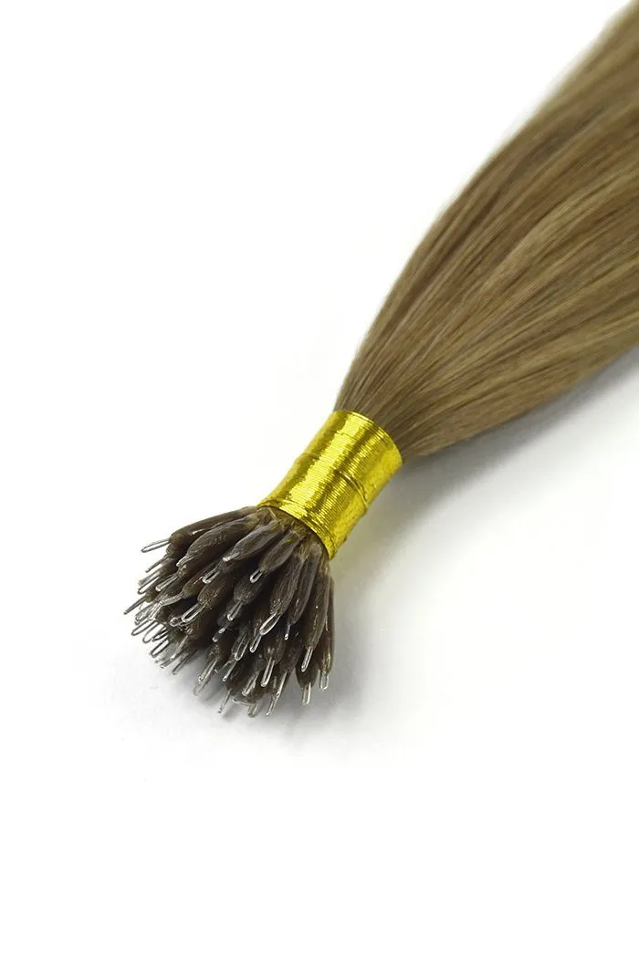 Lightest Brown (#18) Nano Ring Hair Extensions