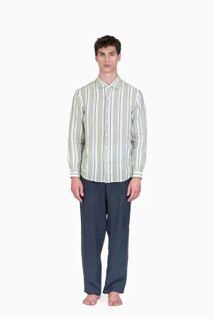 Linen Damon Shirt-Tiffany Green