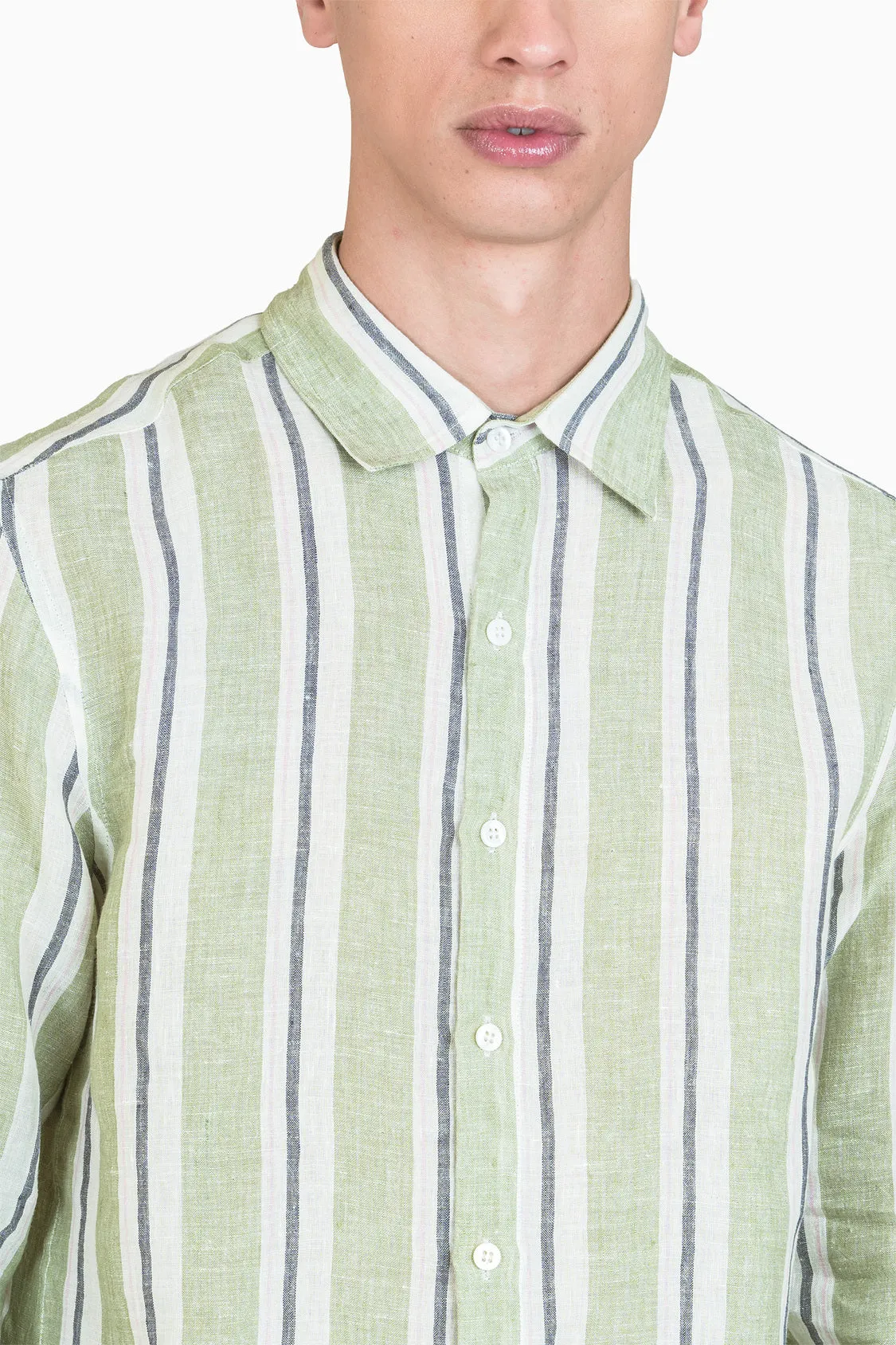 Linen Damon Shirt-Tiffany Green
