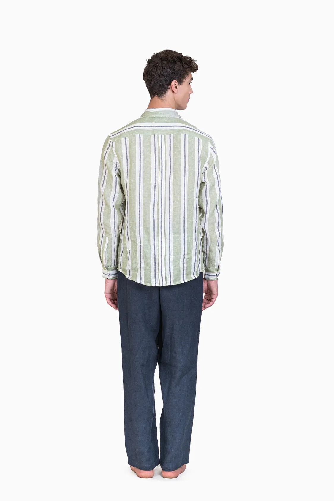 Linen Damon Shirt-Tiffany Green