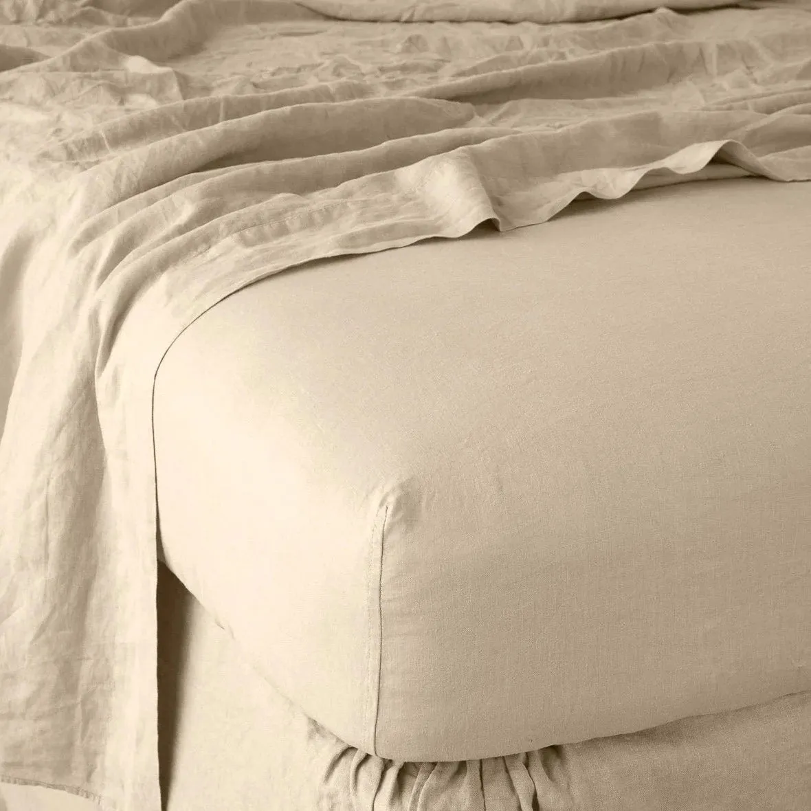 Linen Fitted Sheet - Honeycomb - King