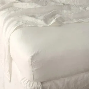 Linen Fitted Sheet - Parchment - King