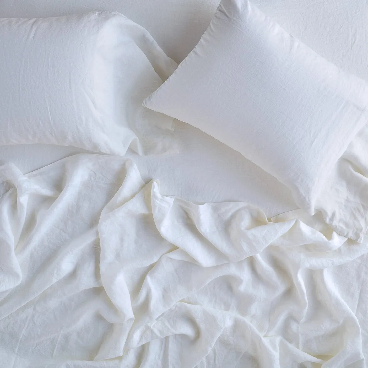 Linen Fitted Sheet - White - King