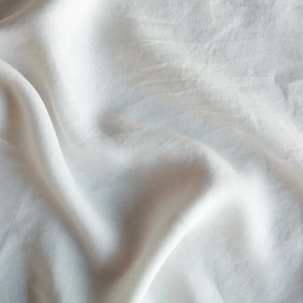 Linen Fitted Sheet - Winter White - Queen