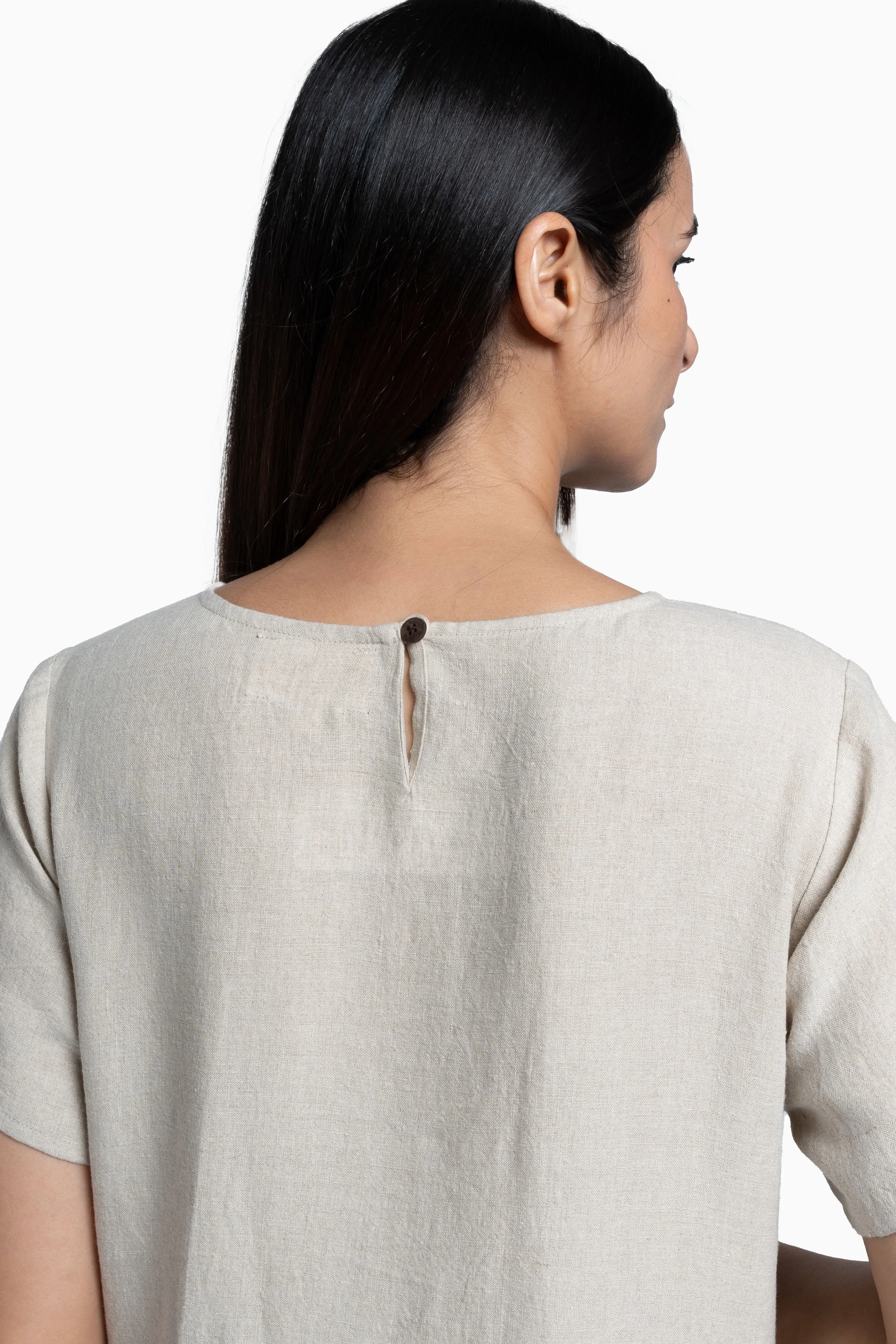 Linen Selah Dress-Midnight Green
