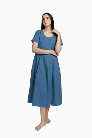 Linen Selah Dress-Pacific Blue