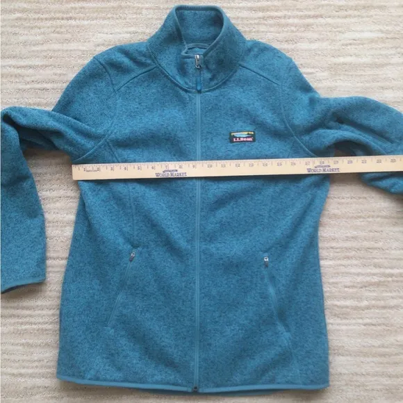 L.L.Bean Women’s Sweater Fleece Full-Zip Jacket Evening Blue/Aqua Size Small