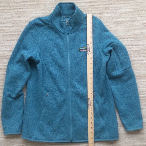 L.L.Bean Women’s Sweater Fleece Full-Zip Jacket Evening Blue/Aqua Size Small