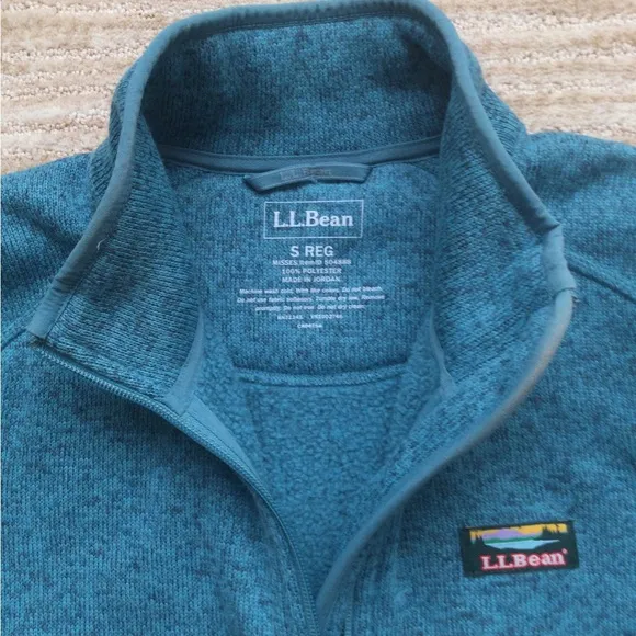 L.L.Bean Women’s Sweater Fleece Full-Zip Jacket Evening Blue/Aqua Size Small
