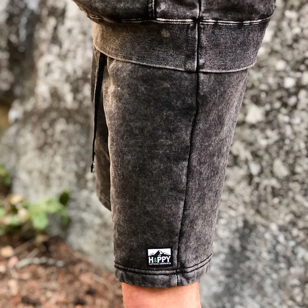 Logo Label Unisex Mineral Wash Shorts