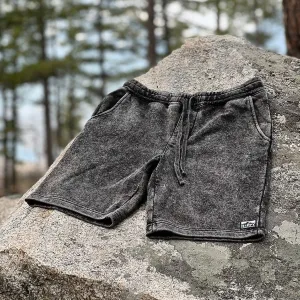 Logo Label Unisex Mineral Wash Shorts