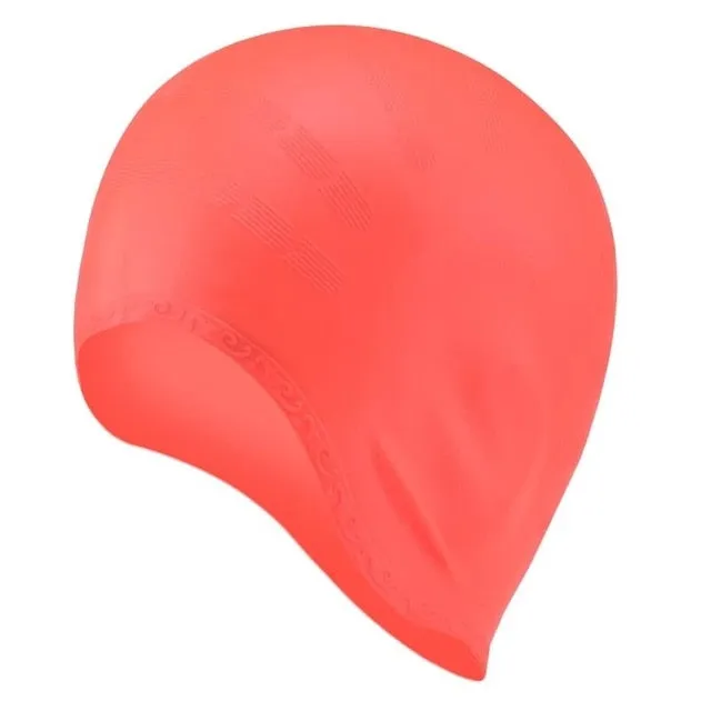 Long Hair Waterproof Swim Pool Cap Ear Protect Large Silicone Diving Hat