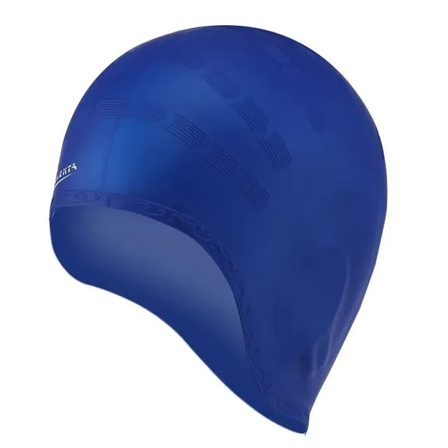 Long Hair Waterproof Swim Pool Cap Ear Protect Large Silicone Diving Hat