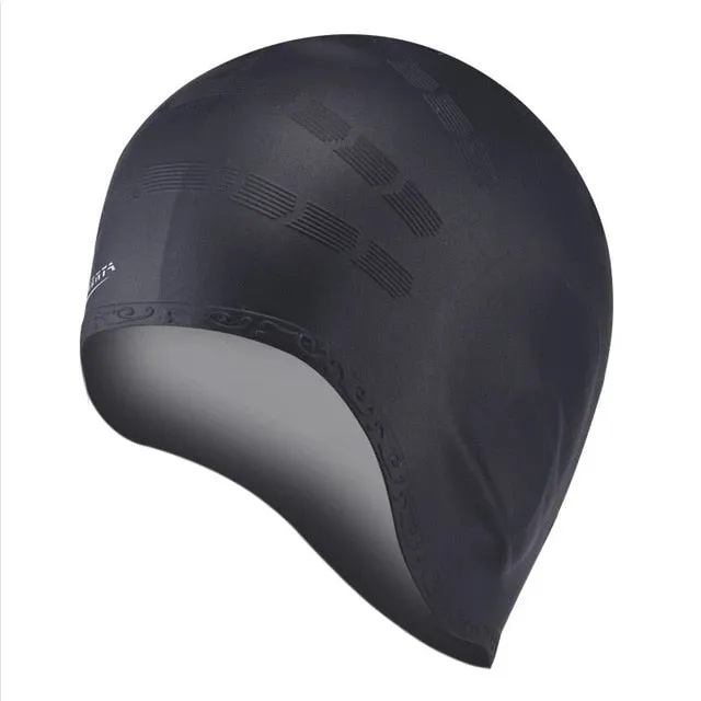 Long Hair Waterproof Swim Pool Cap Ear Protect Large Silicone Diving Hat