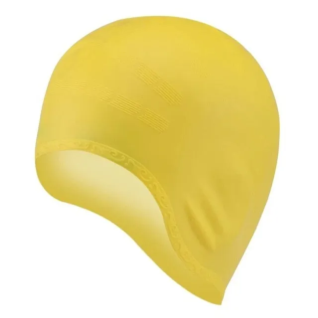 Long Hair Waterproof Swim Pool Cap Ear Protect Large Silicone Diving Hat