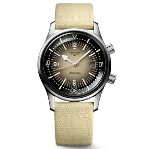 LONGINES LEGEND DIV Watch 42mm BEIGE Automatic Steel L3.774.4.30.2