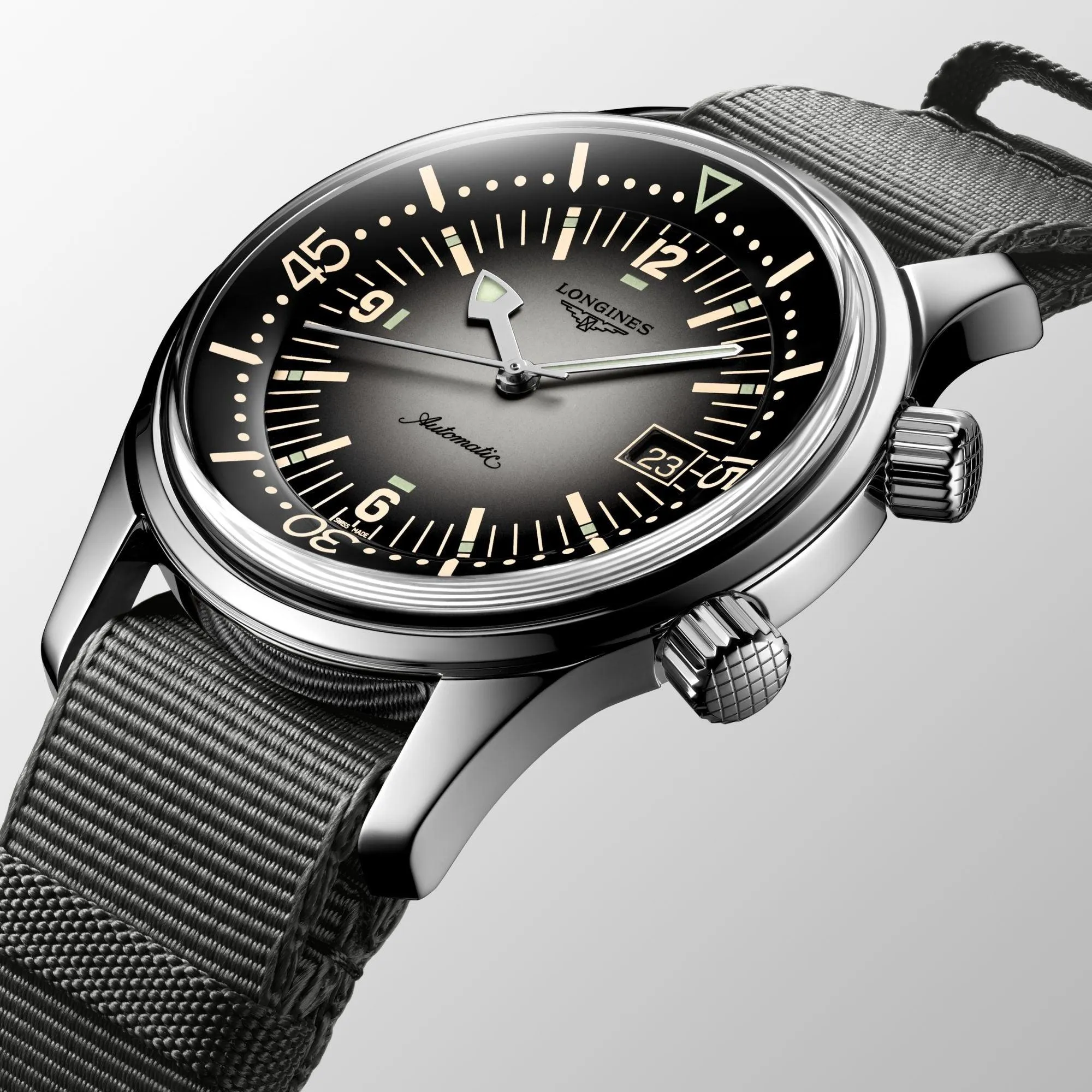 LONGINES LEGEND DIV Watch 42mm Clock Automatic Gray Steel L3.774.4.70.2