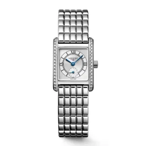 Longines Mini Dolcevita watch 21.5x29mm silver diamonds quartz steel l5.200.0.75.6