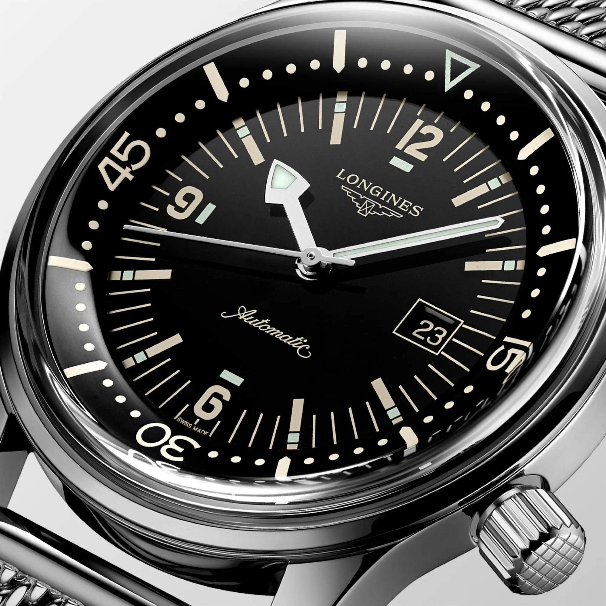 LONGINES WATCH THE LONGLES LEGEND DIV Watch 36mm Automatic Black Steel L3.374.4.50.6