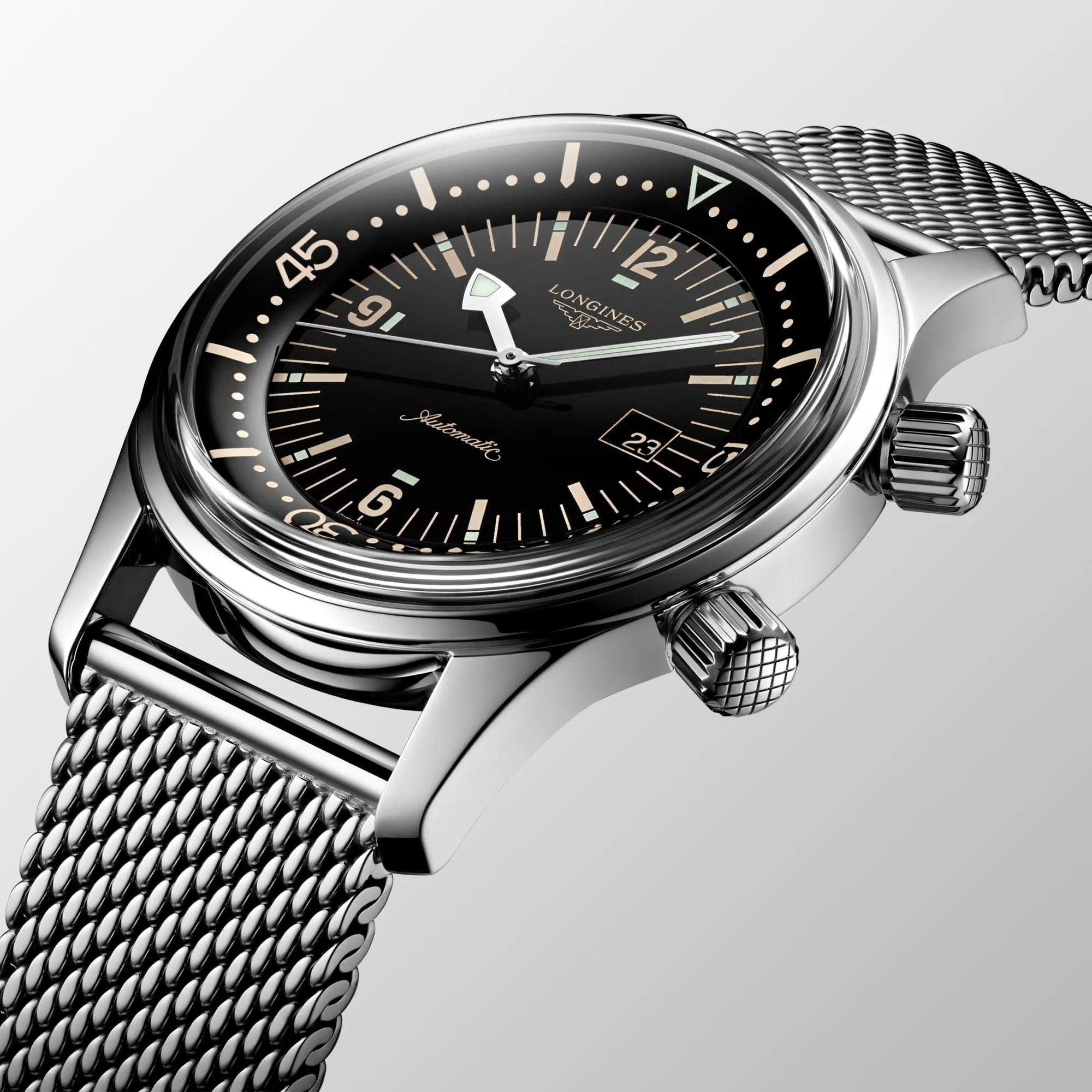 LONGINES WATCH THE LONGLES LEGEND DIV Watch 36mm Automatic Black Steel L3.374.4.50.6