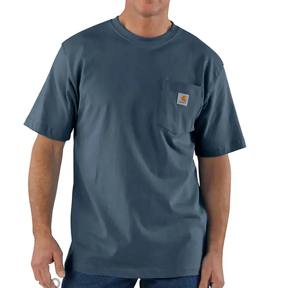 Loose Fit Heavyweight Short-Sleeve Pocket T-Shirt - Bluestone - K87