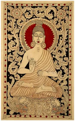 Lord Buddha - Cotton Kalamkari Painting