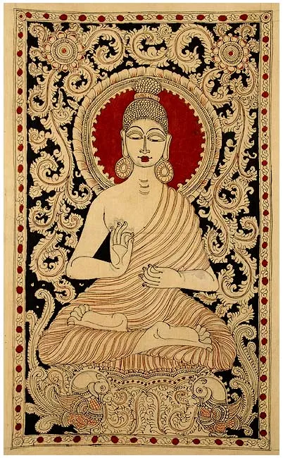 Lord Buddha - Cotton Kalamkari Painting