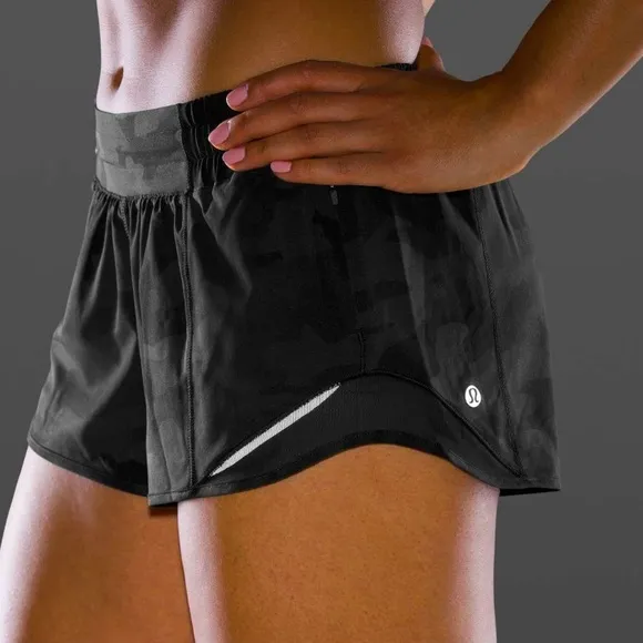 LULULEMON Hotty Hot Lined  Black Camo 2.5” Short