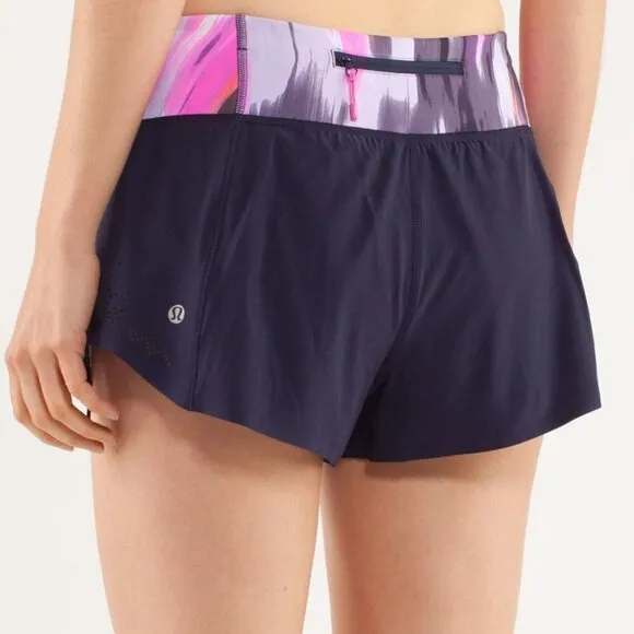 Lululemon Run: Light As Air Short  Deep Indigo/Mirage Deep Indigo  Size 8