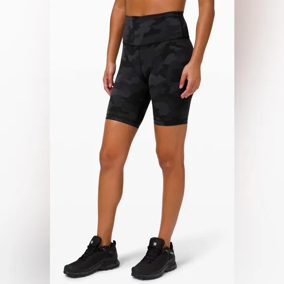 Lululemon Wunder Train High Rise Short 8&quot; Heritage 365 Camo Deep Coal Multi