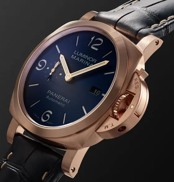 Luminor Marina Sole Blu Automatic 44mm Goldtech and Alligator Watch