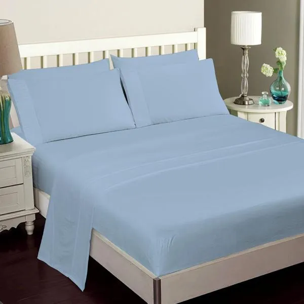 Luxury 6-Piece Super Soft Deep-Pocket Bamboo Bed Sheet Set - Assorted Colours
